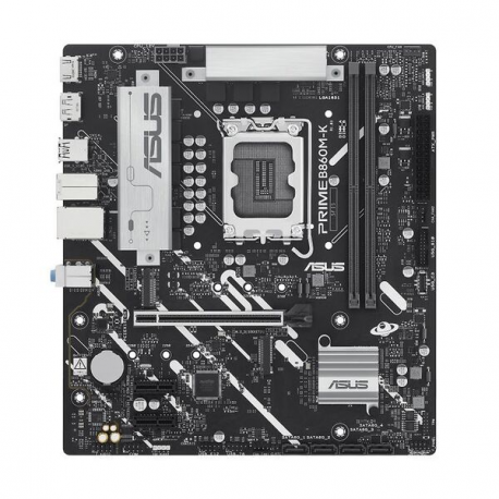 ASUS PRIME B860M-K - Motherboard - micro ATX - LGA1851 Socket - B860 Chipset - USB 3.2 Gen 2, USB 3.2 Gen 1, USB-C 3.2 Gen 1 - 2.5 Gigabit LAN - onboard graphics (CPU required) - HD Audio (8-channel) - 1