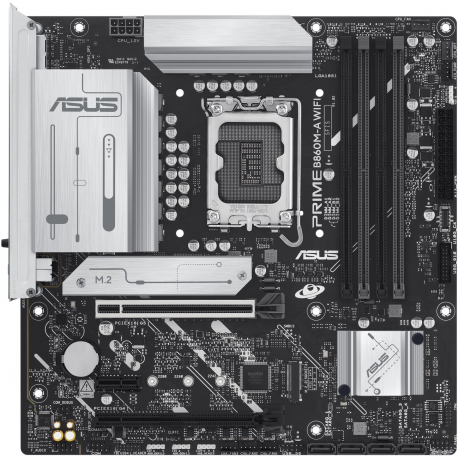 ASUS PRIME B860M-A WIFI - Motherboard - micro ATX - LGA1851 Socket - B860 Chipset - USB-C 3.2 Gen 2x2, USB 3.2 Gen 2, USB 3.2 Gen 1, USB-C 3.2 Gen 1 - 2.5 Gigabit LAN, Bluetooth, Wi-Fi 6E - onboard graphics (CPU required) - HD Audio (8-channel) - 1