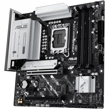 ASUS PRIME B860M-A WIFI - Motherboard - micro ATX - LGA1851 Socket - B860 Chipset - USB-C 3.2 Gen 2x2, USB 3.2 Gen 2, USB 3.2 Gen 1, USB-C 3.2 Gen 1 - 2.5 Gigabit LAN, Bluetooth, Wi-Fi 6E - onboard graphics (CPU required) - HD Audio (8-channel) - 4
