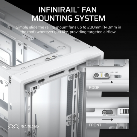 CORSAIR FRAME 4000D - Midi-tower gaming - extended ATX - windowed side panel (tempered glass) - no power supply (ATX) - white - USB/Audio - 4