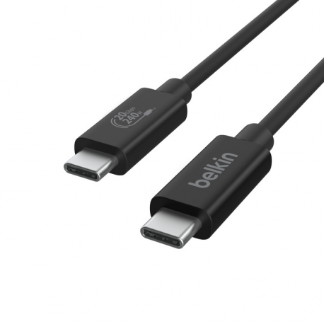 Belkin CONNECT - USB cable - 24 pin USB-C (M) to 24 pin USB-C (M) - USB 2.0  /  USB 3.0  /  USB 3.2  /  USB 4.0  / Thunderbolt 3  /  Thunderbolt 4 - 2 m - 4K60Hz UHD support, USB Power Delivery (240W) - 1