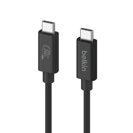 Belkin CONNECT - USB cable - 24 pin USB-C (M) to 24 pin USB-C (M) - USB 2.0  /  USB 3.0  /  USB 3.2  /  USB 4.0  / Thunderbolt 3  /  Thunderbolt 4 - 2 m - 4K60Hz UHD support, USB Power Delivery (240W) - 2