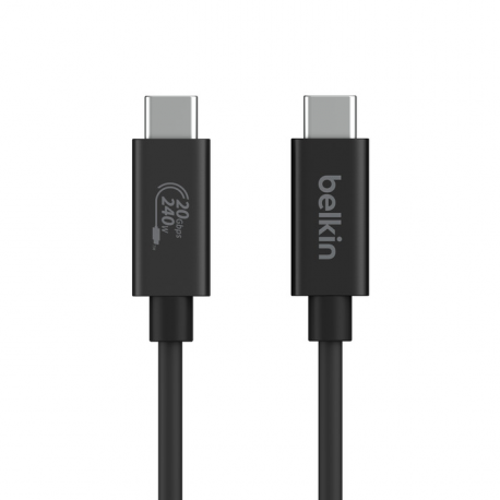 Belkin CONNECT - USB cable - 24 pin USB-C (M) to 24 pin USB-C (M) - USB 2.0  /  USB 3.0  /  USB 3.2  /  USB 4.0  / Thunderbolt 3  /  Thunderbolt 4 - 2 m - 4K60Hz UHD support, USB Power Delivery (240W) - 3