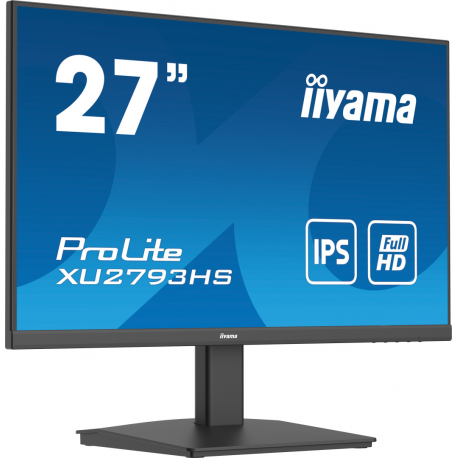 iiyama ProLite XU2793HS-B7 - LED monitor - 27" - 1920 x 1080 Full HD (1080p) @ 100 Hz - IPS - 300 cd / m² - 1300:1 - 1 ms - HDMI, DisplayPort - speakers - black, matte - 0