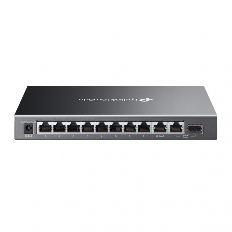 TP-Link Omada ES210GMP V1 - Switch - Managed - 8 x 10 / 100 / 1000 (PoE+) + 1 x 10 / 100 / 1000 + 1 x combo Gigabit SFP / RJ-45 (uplink) - desktop, wall-mountable - PoE+ (123 W) - 1