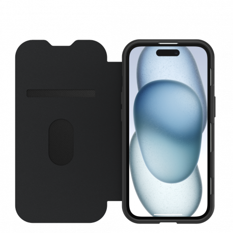 OtterBox React Folio Series - Flip cover for mobile phone - MagSafe compatibility - black crystal (clear / black) - for Apple iPhone 13, 14, 15 - 2