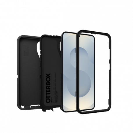 OtterBox Defender Series - Back cover for mobile phone - rugged - reinforced corners - silicone, memory foam - black - for Samsung Galaxy S25 - 1