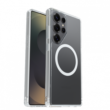 OtterBox Symmetry Series Clear - Back cover for mobile phone - with magnets - polycarbonate layer, thermoplastic elastomer (TPE) - clear - for Samsung Galaxy S25 Ultra - 3