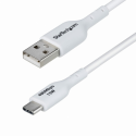 StarTech.com 2m (6.6ft) White USB-A to USB-C Charging Cable / Cord, M / M - USB cable - USB (M) to 24 pin USB-C (M) - USB 2.0 - 3 A - 2 m - charge and sync, halogen-free, passive, USB Fast Charge (15W) - white