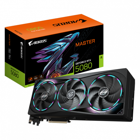 AORUS GeForce RTX 5080 MASTER 16G - OC Edition - graphics card - GeForce RTX 5080 - 16 GB GDDR7 - PCI Express 5.0 - 3 x DisplayPort, HDMI - box - 0