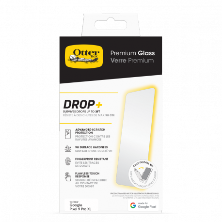 OtterBox Premium - Screen protector for mobile phone - antimicrobial - glass - clear - for Google Pixel 9 Pro XL - 1