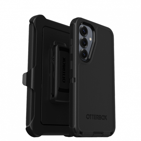 OtterBox Defender Series - Back cover for mobile phone - rugged - silicone, memory foam - black - for Samsung Galaxy S25 - 4