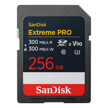 SanDisk Extreme Pro - Flash memory card - 256 GB - Video Class V90 / UHS-II U3 / Class10 - SDXC UHS-II - 0