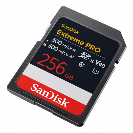 SanDisk Extreme Pro - Flash memory card - 256 GB - Video Class V90 / UHS-II U3 / Class10 - SDXC UHS-II - 1
