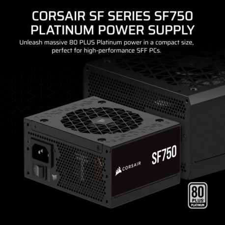 CORSAIR SF Series SF750 - Power supply (internal) - ATX12V 3.1/ EPS12V - 80 PLUS Platinum - AC 100-240 V - 750 Watt - Europe - 2