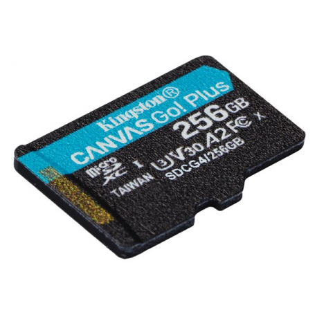 Kingston Canvas Go! Plus - Flash memory card - 256 GB - A2 / Video Class V30 / UHS-I U3 / Class10 - microSDXC UHS-I - 1