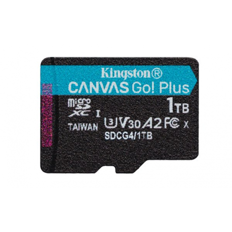 Kingston Canvas Go! Plus - Flash memory card - 1 TB - A2  /  Video Class V30  /  UHS-I U3  /  Class10 - microSDXC UHS-I - 0