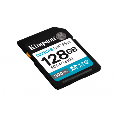 Kingston Canvas Go! Plus - Flash memory card - 128 GB - Video Class V30 / UHS-I U3 / Class10 - SDXC UHS-I - 3