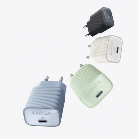 Anker Nano - Power adapter - 30 Watt - 3 A - IQ 3.0 (24 pin USB-C) - stone black - 1