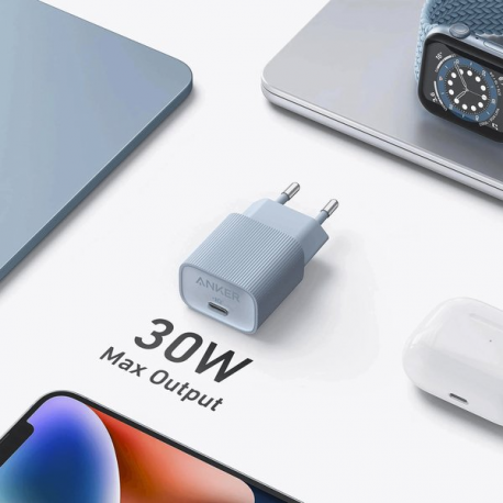 Anker Nano - Power adapter - 30 Watt - 3 A - IQ 3.0 (24 pin USB-C) - stone black - 4