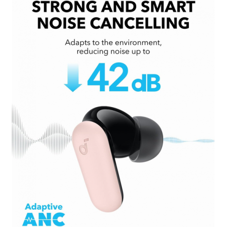 Soundcore P30i - True wireless earphones with mic - in-ear - Bluetooth - active noise cancelling - pink - 4