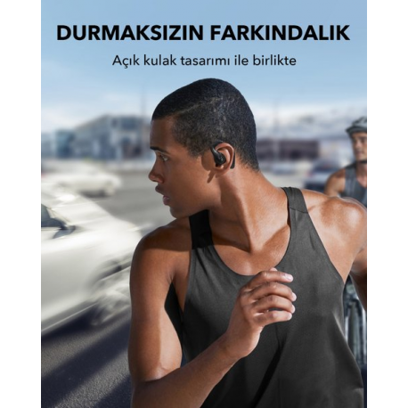 Soundcore AeroFit Pro - True wireless earphones with mic - open ear - over-the-ear mount - Bluetooth - dynamic black - 3