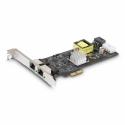 StarTech.com 2-Port 2.5Gbps PoE Network Card, Intel I225-V, 802.3af/at - Network adapter - PCIe 2.0 x2 - 10M/100M/1G/2.5 Gigabit Ethernet x 2 - black