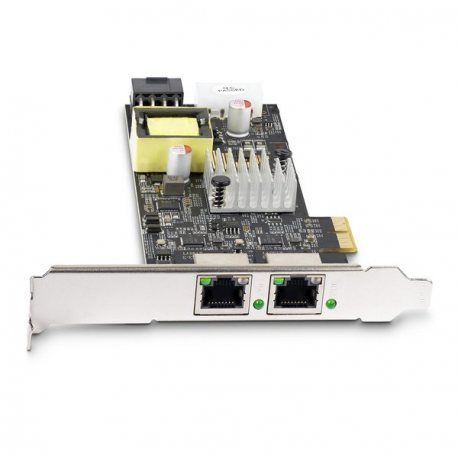 StarTech.com 2-Port 2.5Gbps PoE Network Card, Intel I225-V, 802.3af/at - Network adapter - PCIe 2.0 x2 - 10M/100M/1G/2.5 Gigabit Ethernet x 2 - black - 3