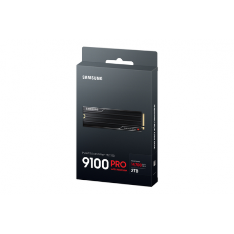 Samsung 9100 PRO MZ-VAP2T0 - SSD - encrypted - 2 TB - internal - M.2 2280 - PCI Express 5.0 x4 (NVMe) - 256-bit AES - TCG Opal Encryption 2.0 - integrated heatsink - black - 7