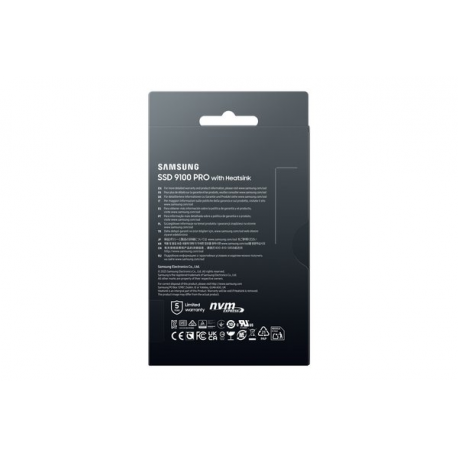 Samsung 9100 PRO MZ-VAP2T0 - SSD - encrypted - 2 TB - internal - M.2 2280 - PCI Express 5.0 x4 (NVMe) - 256-bit AES - TCG Opal Encryption 2.0 - integrated heatsink - black - 10