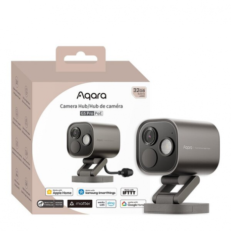 Aqara Camera Hub G5 Pro - Network surveillance camera - outdoor, indoor - dustproof  /  waterproof - colour (Day&Night) - 4 MP - 2688 x 1520 - 2.6K, 1520p - audio - wireless - Wi-Fi - Bluetooth - DC 5 V  /  PoE - 1
