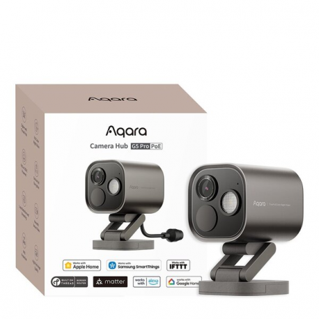 Aqara Camera Hub G5 Pro - Network surveillance camera - outdoor, indoor - dustproof  /  waterproof - colour (Day&Night) - 4 MP - 2688 x 1520 - 2.6K, 1520p - audio - wireless - Wi-Fi - Bluetooth - DC 5 V  /  PoE - 2