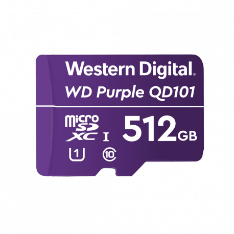 WD Purple WDD512G1P0C-85AEL0 - Flash memory card - 512 GB - UHS-I U1  /  Class10 - microSDXC - purple - 0