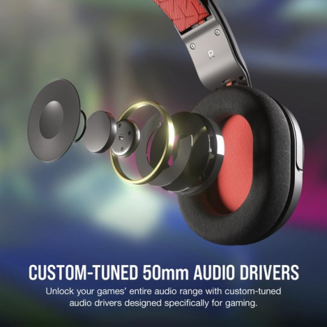 CORSAIR Gaming HS35 v2 - Headset - full size - wired - 3.5 mm jack - red - 3