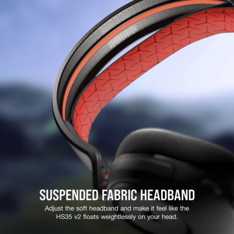 CORSAIR Gaming HS35 v2 - Headset - full size - wired - 3.5 mm jack - red - 4