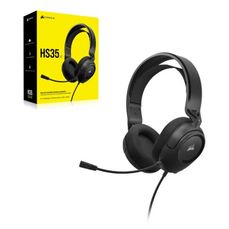 CORSAIR Gaming HS35 v2 - Headset - full size - wired - 3.5 mm jack - red - 5