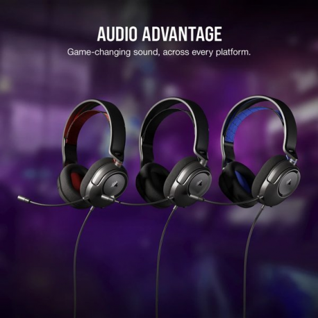 CORSAIR Gaming HS35 v2 - Headset - full size - wired - 3.5 mm jack - red - 7