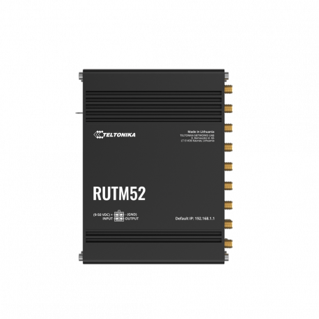 Teltonika RUTM52 - Wireless router - WWAN 5-port switch - 1GbE, 5G, LTE, HSPA - Wi-Fi 5 - 3G, 4G, 5G - DIN rail mountable, wall-mountable, surface-mountable - 4