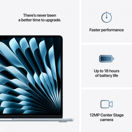 Apple MacBook Air - M4 - Apple M4 10-core - 16 GB RAM - 256 GB SSD - 15.3" IPS 2880 x 1864 (WQXGA+) - Wi-Fi 6E, Bluetooth - sky blue - kbd: Swedish / Finnish - 9