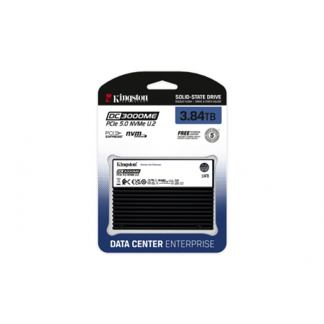 Kingston DC3000ME - SSD - Enterprise - encrypted - 3.84 TB - internal - 2.5" - U.2 PCIe 5.0 x4 (NVMe) - 256-bit AES - TCG Opal Encryption 2.0 - 7