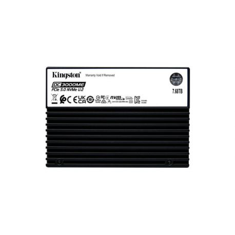 Kingston DC3000ME - SSD - Enterprise - encrypted - 7.68 TB - internal - 2.5" - U.2 PCIe 5.0 x4 (NVMe) - 256-bit AES - TCG Opal Encryption 2.0 - 0