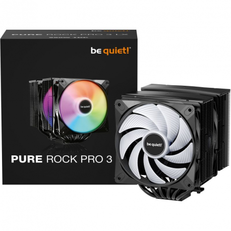 be quiet! PURE ROCK PRO 3 LX - Processor cooler - (for: LGA1150, LGA1151, LGA1155, LGA1200, LGA1700, LGA1851, AM4, AM5) - copper with nickel plated base - 120 mm - black - 4