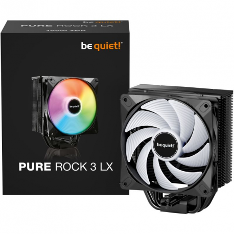 be quiet! Pure Rock 3 LX - Processor cooler - (for: LGA1150, LGA1151, LGA1155, LGA1200, LGA1700, LGA1851, AM4, AM5) - copper base with aluminium fins - 120 mm - black - 4