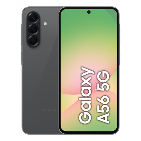Samsung Galaxy A56 - 5G smartphone - dual-SIM - RAM 8 GB  /  Internal Memory 256 GB - OLED display - 6.7" - 2340 x 1080 pixels (120 Hz) - 3x rear cameras 50 MP, 12 MP, 5 MP - front camera 12 MP - awesome graphite - 0