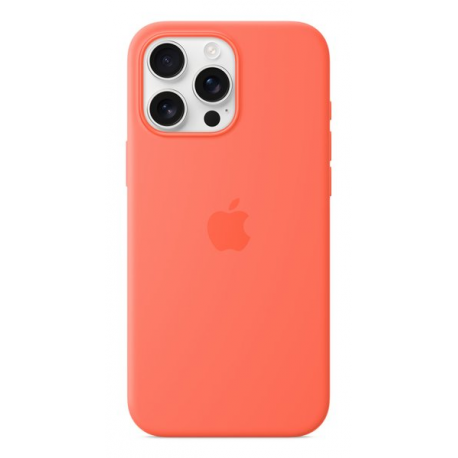 Apple - Back cover for mobile phone - MagSafe compatibility - silicone - tangerine - for iPhone 16 Pro Max - 0