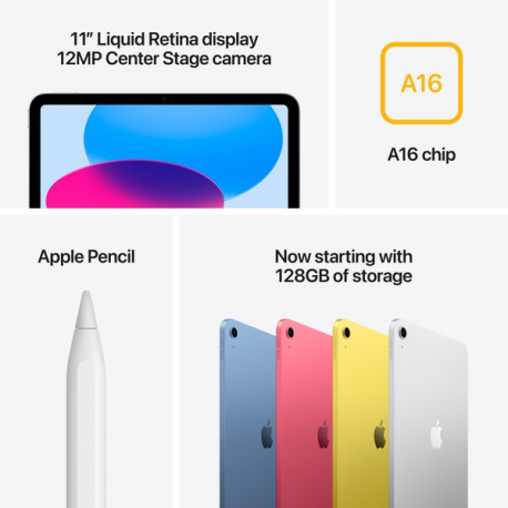 Apple iPad A16 Wi-Fi + Cellular - Tablet - 128 GB - 11" IPS (2360 x 1640) - 3G, 4G, 5G - blue - 6