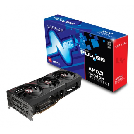 Sapphire Pulse Radeon RX 9070 XT - Graphics card - Radeon RX 9070 XT - 16 GB GDDR6 - PCIe 5.0 x16 - 2 x DisplayPort, 2 x HDMI - 2