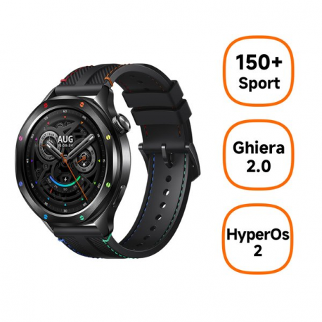 Xiaomi Watch S4 - Smart watch with strap - fluororubber, nylon - rainbow - wrist size: 135-210 mm - display 1.43" - Bluetooth, NFC - 44.5 g - 1