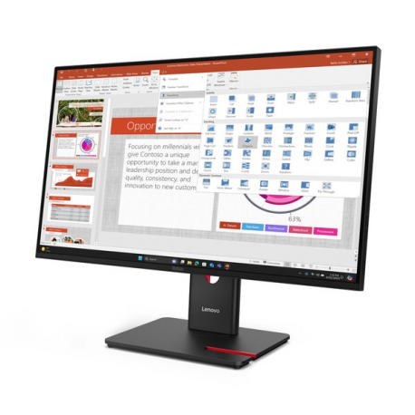 Lenovo ThinkVision T27-40 - LED monitor - 27" - 1920 x 1080 Full HD (1080p) @ 120 Hz - IPS - 300 cd/m² - 1500:1 - 4 ms - HDMI, VGA, DisplayPort - eclipse black - 1