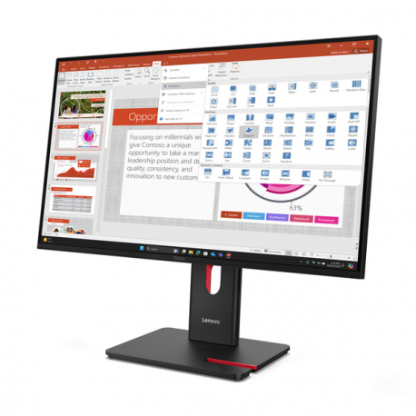 Lenovo ThinkVision T27-40 - LED monitor - 27" - 1920 x 1080 Full HD (1080p) @ 120 Hz - IPS - 300 cd/m² - 1500:1 - 4 ms - HDMI, VGA, DisplayPort - eclipse black - 2